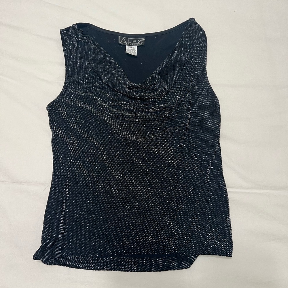 Alex Evenings Sequin Cowl Neck Tank Top